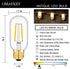 OMAYKEY 2W LED Tubular Bulb 25W Equivalent 250 Lumen, 2700K Warm White E26 Base, Antique Edison T45 Tube Clear Glass Dimmable LED Filament Bulbs, ...