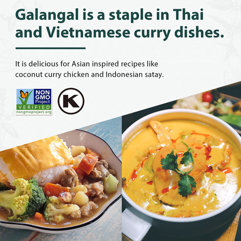 Soeos Galanga Powder 8oz (227g), Twin Pack, 16oz Total, Non-GMO, Kosher, Greater Galanga, Alpinia Galanga, Perfect for Tom Yum and Tom Kha Soups,P...