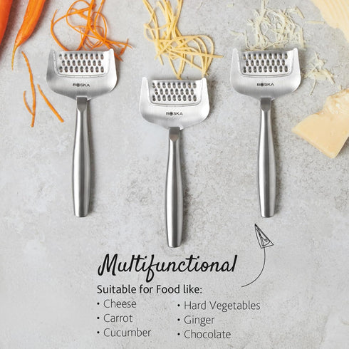 Boska Stainless Steel Grater - Cheese Grater Copenhagen Best for Hard Cheese, Citrus, and Vegetables - Multifunctional Rust-Proof Shredder - Manua...