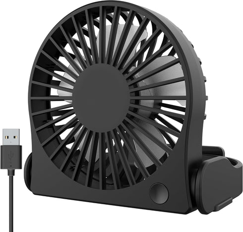 Small Desk Fan, 3 Speeds Silent Travel Fan, Portable mini Desktop Fan, 180° Foldable Table Fan, USB Powered Cooling Fan for Bedroom Home Office Ou...