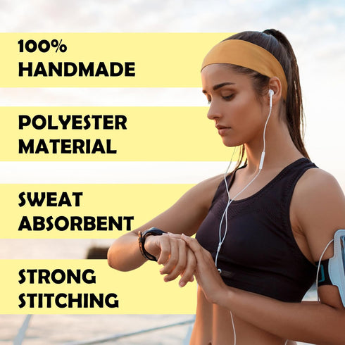 lotus78, Headbands for Women, Fashionable Sports Hairbands, Elastic Wide Headbands, Non-Slip Workout Yoga Sports Headbands for Women,Pack of 8 (Br...