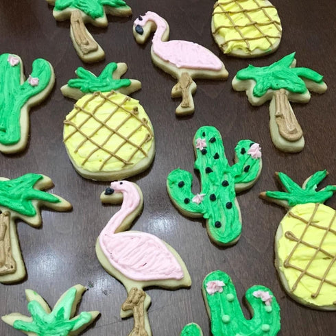 Hawaiian Cookie Cutter Set - 6 Piece: Cactus, Pineapple, Flamingo, Monstera Leaf, Palm Tree - Tropical Cookie Cutters for Summer Parties...