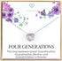 Four Generations Necklace - Sterling Silver Circle Necklace Gifts for Great Grandma...