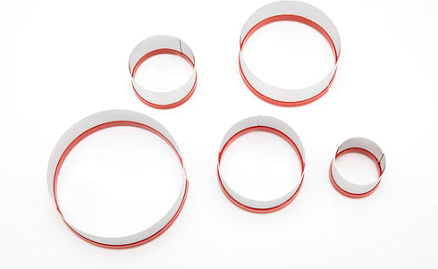 5 Pcs Round Circle Cookie Cutters 1.9", 2.3", 2.7", 3.1", 3.5", 0.4MM Thickness Heavy Duty Food-Grade Stainless Steel, Biscuit Cutter, Mini Cookie...