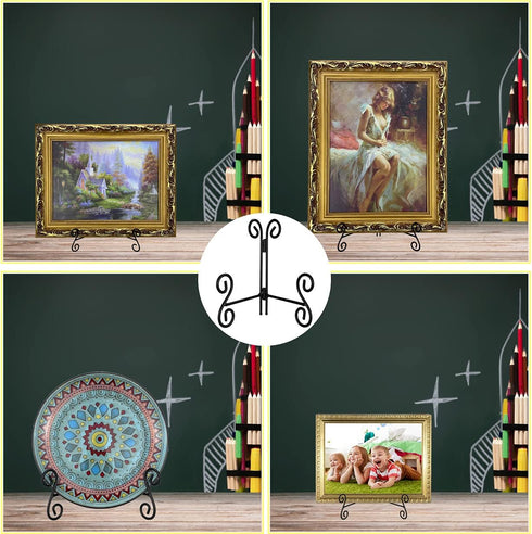 Easel Stand, 12 Inch Plate Stand, 1 Pack Metal Plate Holder for Display, Iron Plate Stands for Picture Frame Record Album Collectibles...
