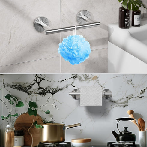 Toilet Paper Holder, 304 Stainless Steel Double Post Pivoting Toilet Paper Roll Holder Wall Mount, Bathroom Toilet Paper Holder, Modern Tissue Rol...
