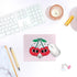 Funky Cherry Personalized Pink Mouse Pads,Cherry Print Design,Small Mouse Pads for Desk Home Office Gaming Working,Home Decor Accessories Office S...