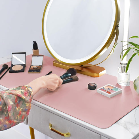 Makeup Mat for Vanity to Protect Vanity Desk Top, Dual-Sided Vanity Mat, Easy to Clean Vanity Desk Mat - Vanity Makeup Pads Waterproof and Oilproo...