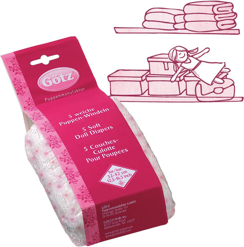 Gotz Happy Flower Doll Sized Diapers for 13" Baby Dolls...