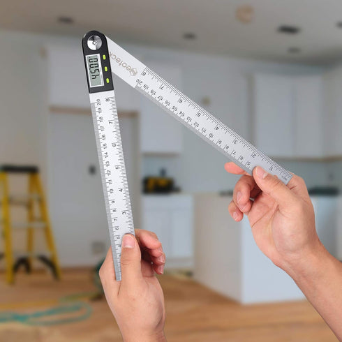 Neoteck Digital Angle Finder Ruler 8 inch/200mm Stainless Steel Digital Protractor with Data Hold Function and Zeroing Resetting LCD Display Elect...
