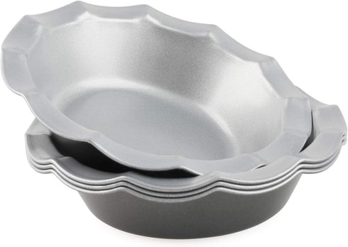 Mini Pie Pans Set of 4 Small Pie Tins Nonstick Round Pie Plate for Baking...