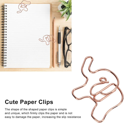 20pcs Elephant Shapes Paper Clips Animal Paper Clips Iron Office Paper Clips for Document Classification...