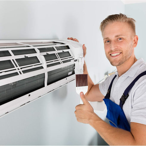 8 Packs Air Conditioner Condenser Cleaning Brush Refrigerator Coil Brush HVAC Coil Cleaner Brush Small Plastic Whisk Brush (Brown)...