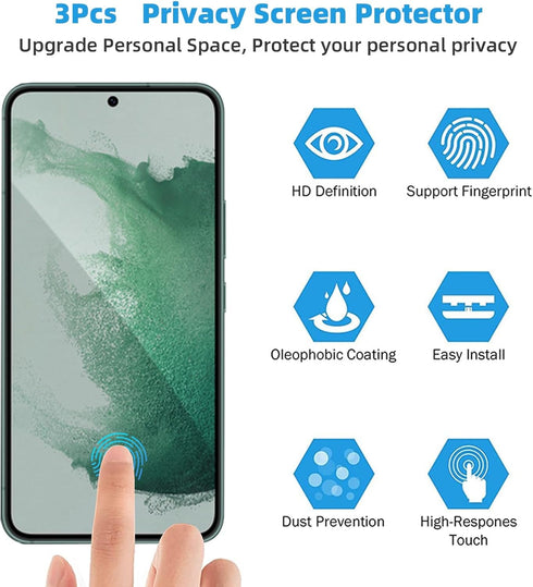 3 Pack Privacy Screen Protector Compatible with Samsung Galaxy S23, Anti-Spy TPU Hydrogel Protective Film for Samsung Galaxy S23 6.1" - Support Fi...