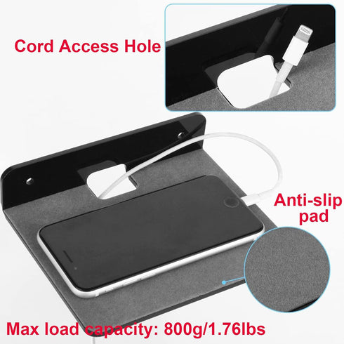 Small Floating Shelf Bluetooth Speaker Mount, Anti Slip Speaker Stand for Cameras, Baby Monitors, Cell Phone, Webcam, Router, Toy Display, Acrylic...