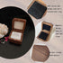 Wooden Ring Box, Personalized Engagement Ring Box Wedding Day Square Ring Box Holder Single Slot Rustic Ring Storage Box (Black)...