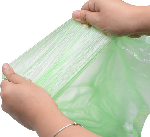Kitchen Garbage Bags and Green Trash Bag, 100 Counts 4 Gallon 45x60Cm Kitchen Trash Bags with Handles for Bathroom Trash Bags, Small Trash Bags, C...