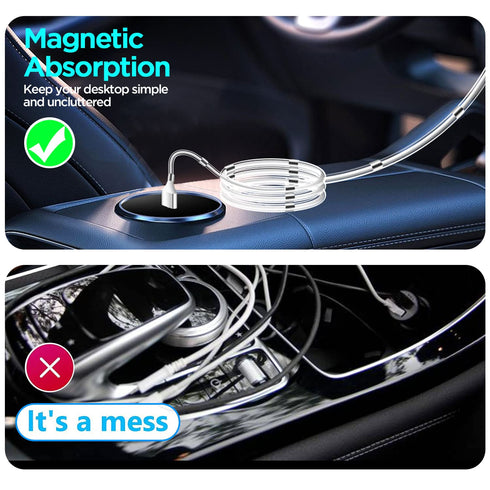 AICase Magnetic Charging Cable,(3FT+6.5FT) Super Organized Charging Magnetic Absorption Nano Data Cable for Phone 14/13/12/11/XS/XS Max/XR/X/8/8 P...