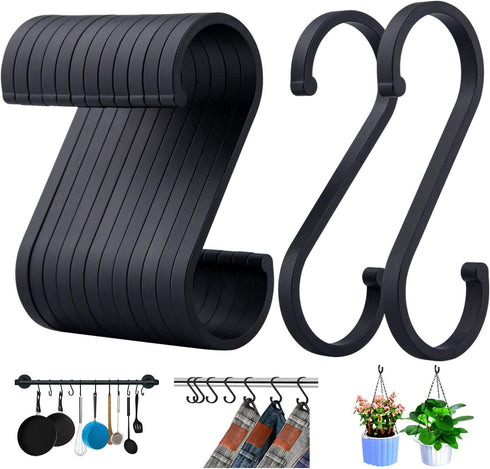 ACMETOP S Hooks, 12 Pack Aluminum S Shaped Hooks, S Hooks for Hanging Pots and Pans, Plants, Coffee Cups, Clothes, and Towels in Kitchen, Bedroom,...
