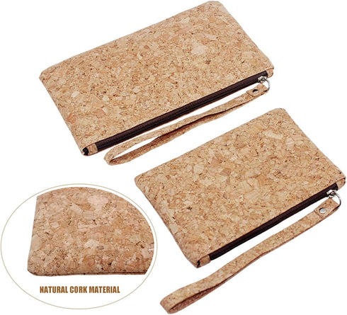 boshiho Natural Cork Clutch Wristlet Wallet Cell Phone Card Holder Coin Purse Bag...