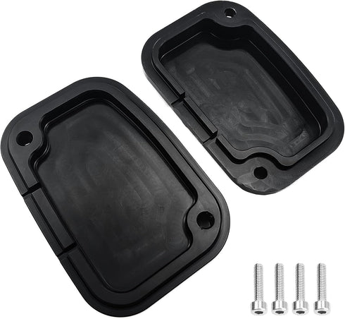 Motorcycle Brake Clutch Master Cylinder Covers Aluminum Left and Right Brake Reservoir Cylinder Cover for Harley Touring Street Electra Glide Road...
