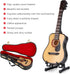 Wooden Miniature Guitar with Stand and Case, 5.9in Black Miniature Guitar Mini Guitar Model Guitar Figurine Mini Guitar Toy Birthday Gift Home Dec...