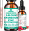Calcium Magnesium Zinc D3 with Calm Magnesium Glycinate Plus Ashwagandha, L-Theanine, Liquid Calcium with Vitamin D3 and Magnesium Supplement for ...