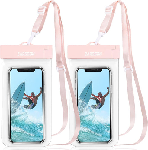 IPX8 Waterproof Phone Pouch/Case, 2 Pack Universal TPU Cell Phone Dry Bag Underwater Protector with Detachable Lanyard for iPhone 14 13 12 Pro Max...