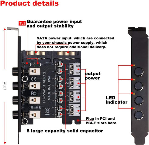 Hard Drive Power Switch Module for 2.5/3.5 inch SATA HDD/SSD, SATA Switch, HDD Power Switch Hard Drive Selector?Controls up to Four HDDs...