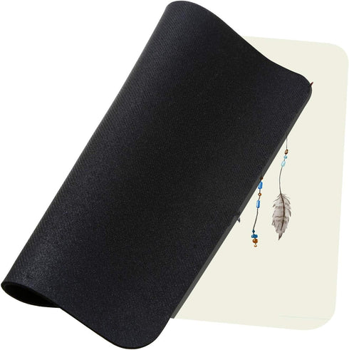 EKOBLA Mousepad Cow Skull Mouse Pad Bull Boho Design Colorful Feather Tribal Western Animal Cool Gaming Mouse Pad Non-Slip Rubber Base Thick Mouse...