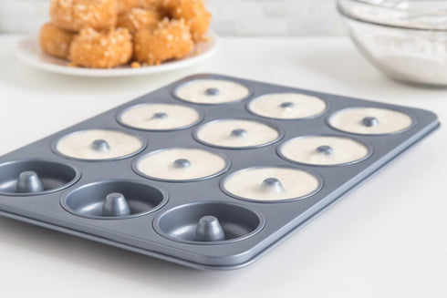 Fox Run Non-Stick Mini Donut Pan, 12-Cavity Donut Mold, Makes 2" Bite Sized Donuts...