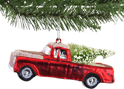 Primitives By Kathy 4.25 Inches Long Glass Truck hanging Ornament...