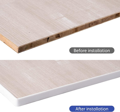 U-Shape Edge Banding, 16.4ft TPE Self Adhesive Veneer Edging Trim Flexible Edge Protector, Furniture Edge Strip for Countertop Table Cabinets Shel...