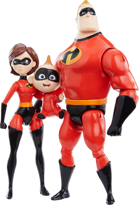 Disney Pixar Incredibles Storyteller 3 Action Figure Pack, Mr Incredible, Elastigirl and Jack-Jack, Battle for The City Gift Pack...