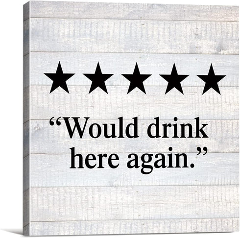 Country Would Drink Here Again Farmhouse Canvas Print Wall Art Decor Humor Kitchen Bar Sign Painting Poster Plaque Rustic Home Decoration (8 X 8 i...
