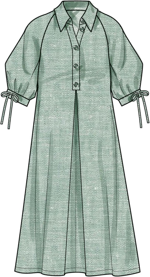 Simplicity Misses' Half-Button Dress Sewing Pattern Packet, Code S9744, Sizes 18-20-22-24-26, Multicolor...