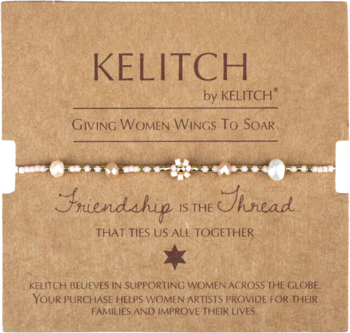KELITCH Miyuki Beaded Anklets Braided Flower Anklets Friendship Adjustable Sunflower Anklets for Women...