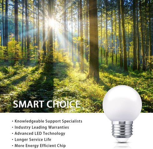 1W Light Bulbs Equivalent 15 Watt 150LM Light Bulb Standard E26 Base Small Light Bulb for Light Strip, Vanity Mirror, Frosted, Daylight White 6000...