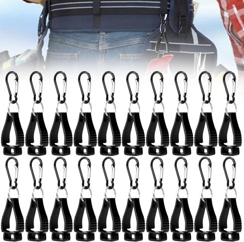 20 PCS Glove Clips for Work, Black Glove Holder Clips, Work Safety Clip for Construction Guard Labor, Glove Grabber Glove Keeper Belt Glasses Helm...