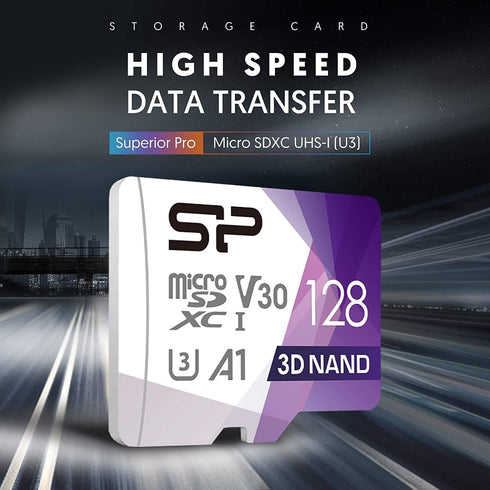 Silicon Power 128GB Micro SD Card U3 SDXC Up to 100MB/s High Speed Memory Card for Cams, DJI Pocket and Drones...