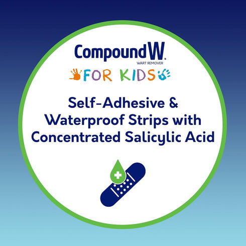 Compound W One Step Wart Remover Strips for Kids, 10 Medicated Strips for Wart Removal, 2 Pack...