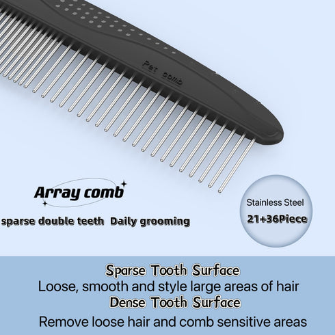 PROBUSINES-Double-SidedUndercoatRake CatandDogHairRemovalBrush Catand DogGroomingSupplies,UndercoatRake Pet HairRemovalBrushTool PetGrooming Brush...