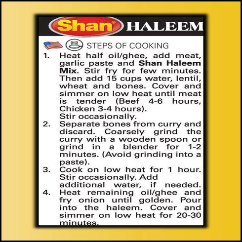 Shan Haleem Recipe and Seasoning Mix 1.76 oz (50g) - Spice Powder for Traditional Meat and Lentil Curry - Suitable for Vegetarians - Airtight Bag ...