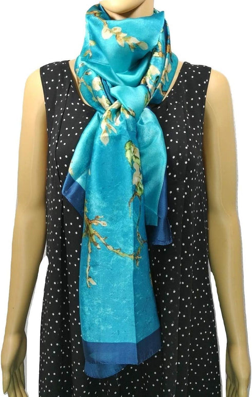 Shanlin Silk Feel Long Floral Satin Scarves for Women in Gift Box...