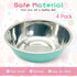Stainless Steel Dog Bowls Pack of 4 4 Cup Metal Pet Dish Set for Food & Water Anti-Slip Easy to Clean 7 Inch Diameter 1.96 Inch Tall for Cats Pupp...