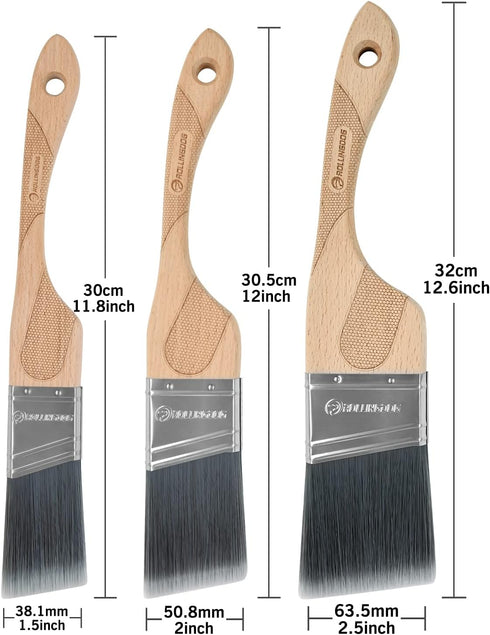 ROLLINGDOG Paint Brushes for Walls - Angled Paint Brushes Trim Brush for Painting Wall, Furniture(1.5", 2", 2.5")...