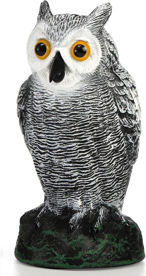 SolisConvene Fake Owl Garden Statue Fake, Owl Scarecrow Sculpture to Frighten Birds, Plastic Owls Devices to Scare Birds Away for Outdoor Decor,Ho...