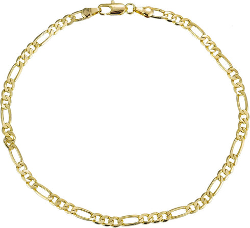Gold Anklet Bracelets for Women Men 14K White Gold Plated Cuban Link Herringbone Paperclip Figaro Chain Ankle Bracelets for Women...