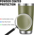 COMOOO 20oz Double Wall Vacuum Insulated Travel Mug, Stainless Steel Tumbler with Lid and Straw Durable Powder Coated Insulated Coffee Cup for Col...