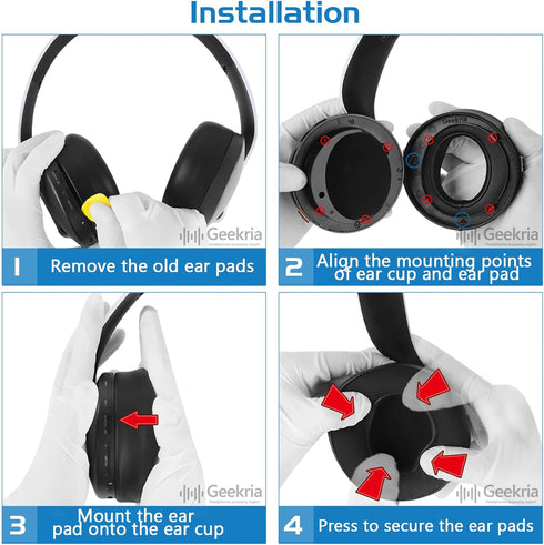 Geekria Comfort Linen Replacement Ear Pads for Sony Playstation 5 Pulse 3D, PS5 Pulse 3D Wireless Headphones Ear Cushions, Headset Earpads, Ear Cu...
